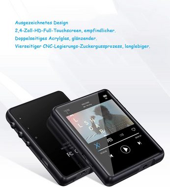 GelldG MP3-Player 16GB MP3 Player Bluetooth 5.0, Touchscreen HiFi MP3-Player