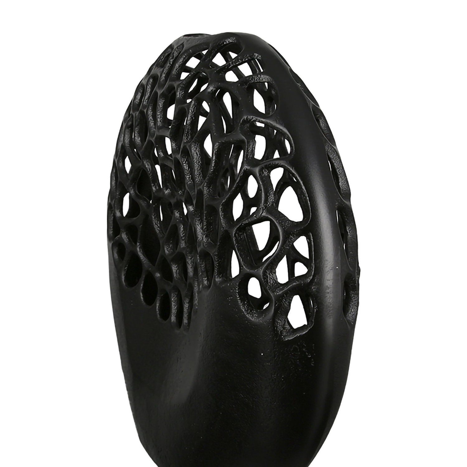 GILDE Dekovase OSAKA Vase - schwarz - Aluminium - H. 27cm x B. 29cm - Dekovase (1 Stück), Elegante Blumenvase - Perfekte Tischdeko - Vasen für jede Deko