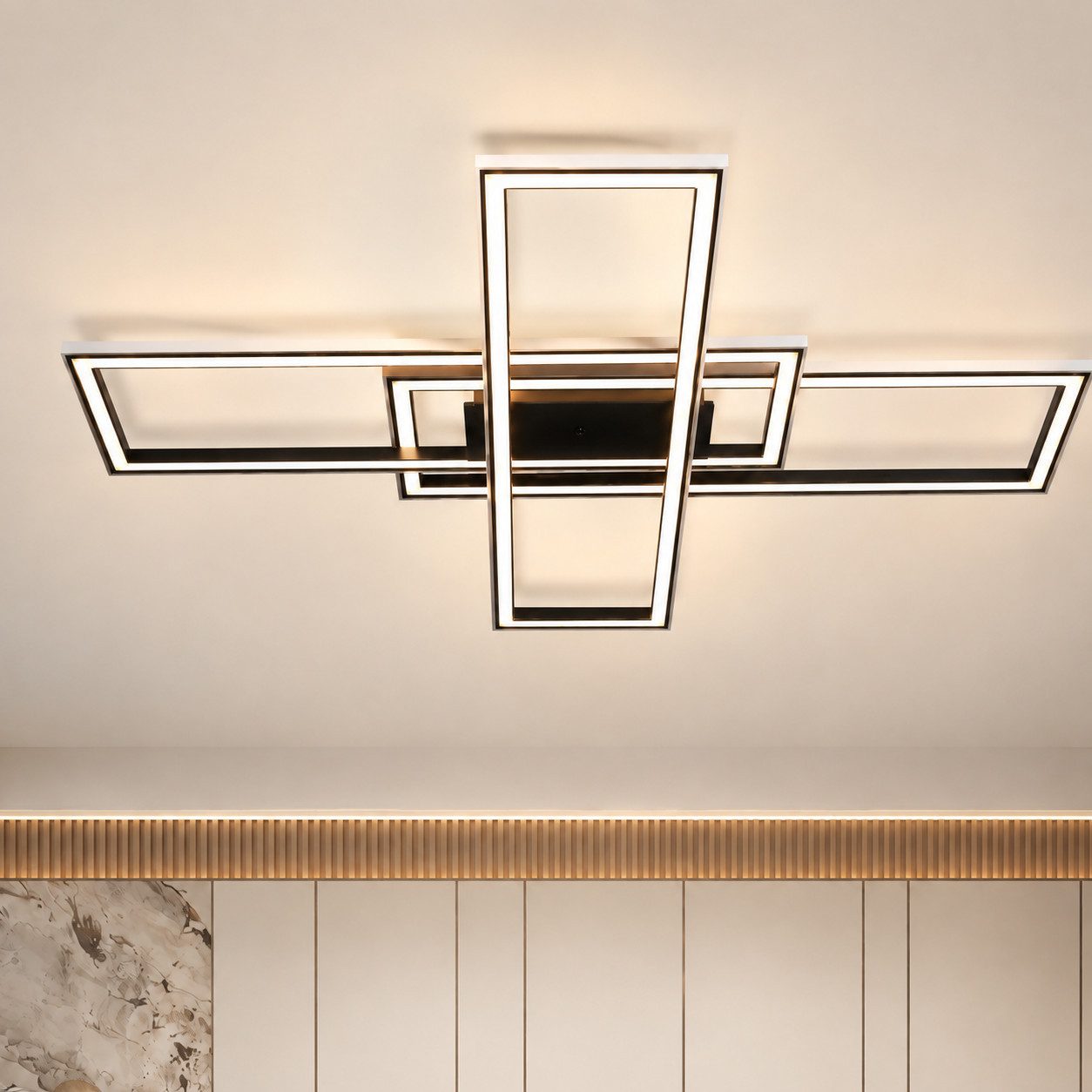 ZMH LED Deckenleuchte Dimmbar mit Fernbedienung Groß RGB Farbwechsel 50W Schlafzimmer, IP20, LED fest integriert, RGB, Modern Schlafzimmerlampe, für Küche Flur