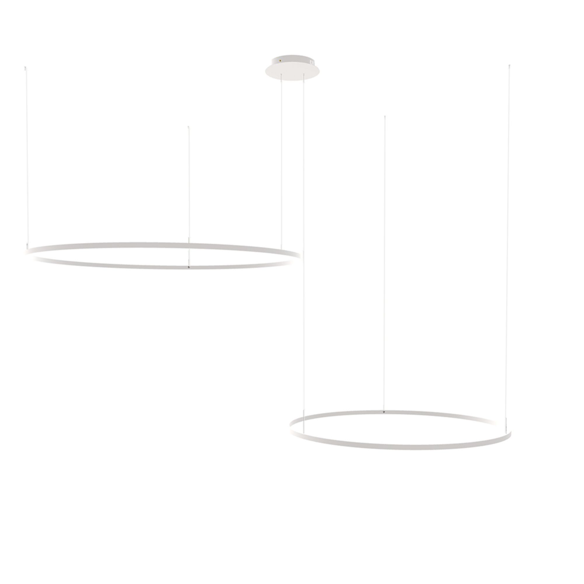 s.luce Pendelleuchte LED 2er-Ring Hängelampen Kombination Exzentrisch Weiß, Warmweiß