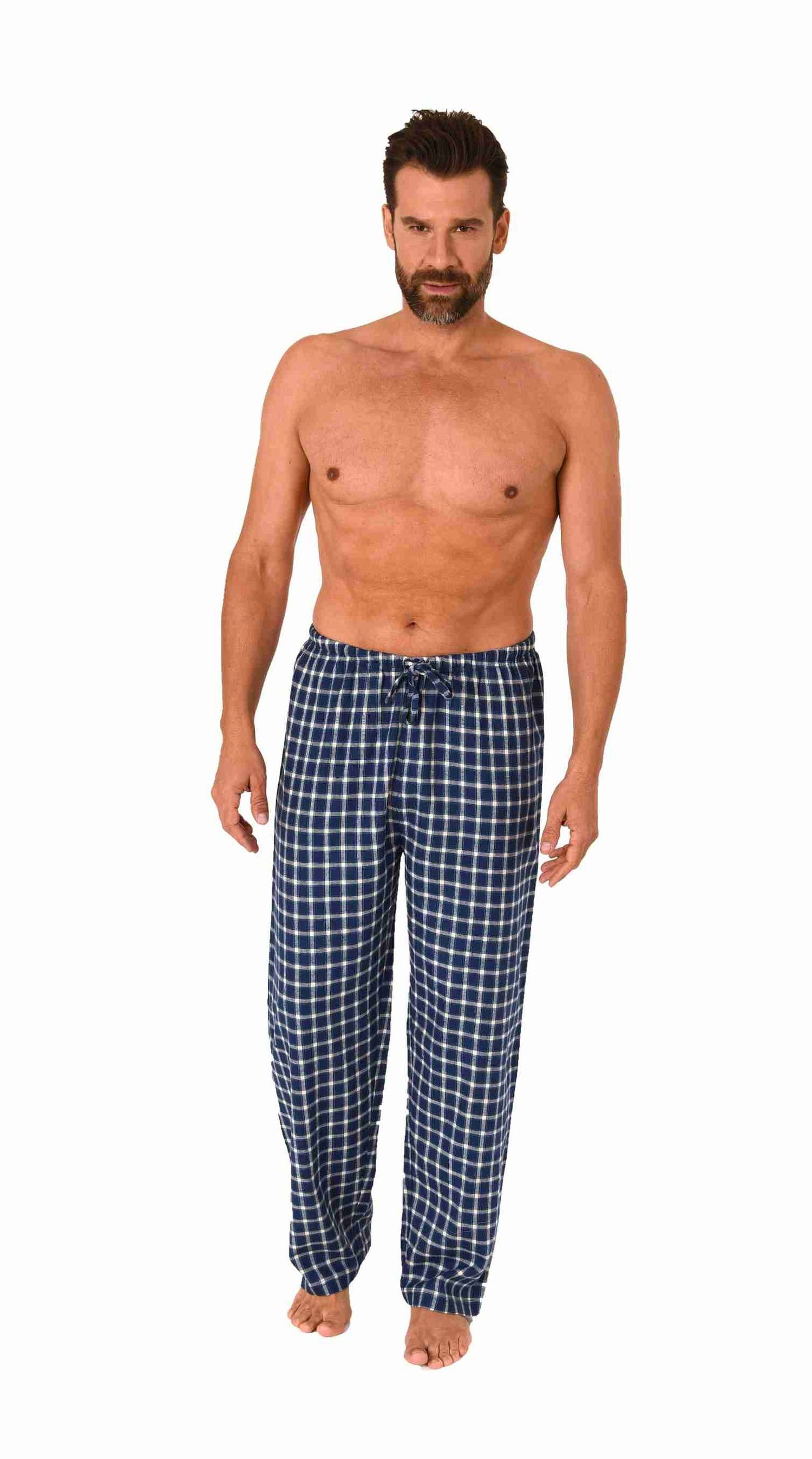 Trend by Normann Pyjama Herren Flanell Schlafanzug Hose lang in Karo Optik günstig online kaufen