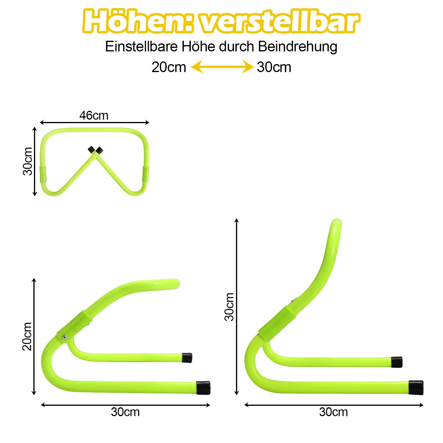Clanmacy Agility-Hürde Agility Training Set Koordinationsleiter Fußballhütchen mit Tasche, (24-tlg)