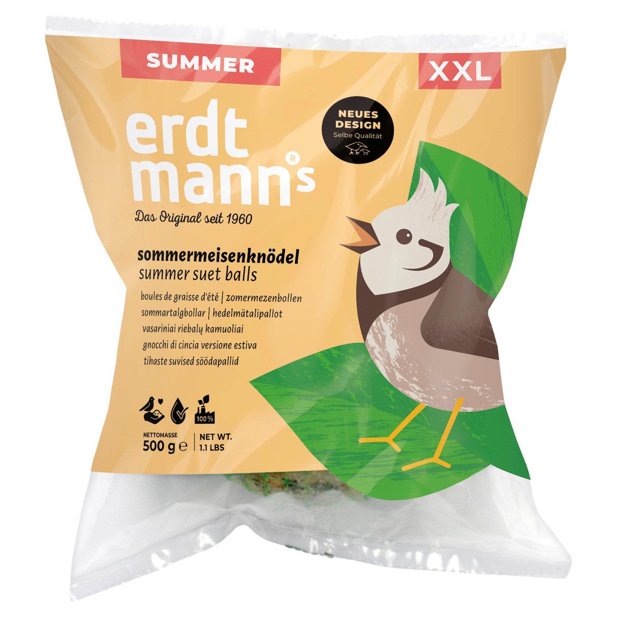 Erdtmann Sommermeisenknödel XXL 500 g im Polybeutel, für: Vogel