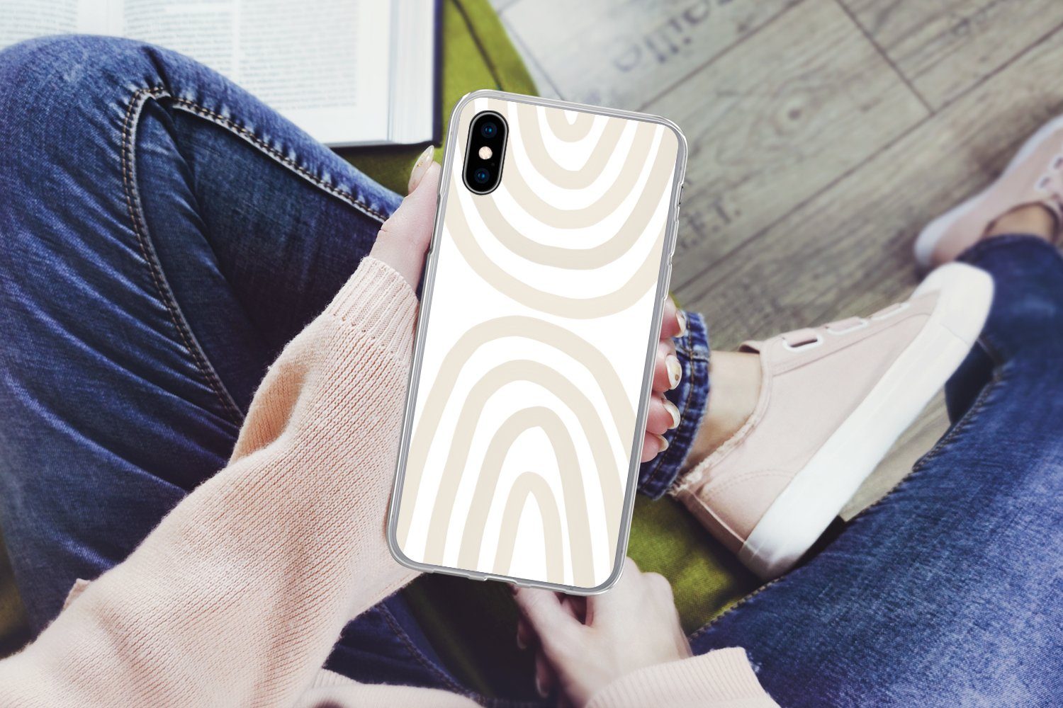 MuchoWow Handyhülle für Apple iPhone X Regenbogen - Pastell - Design - Abstrakt, Smartphone-Bumper, Print, Handy Schutzhülle Dünn