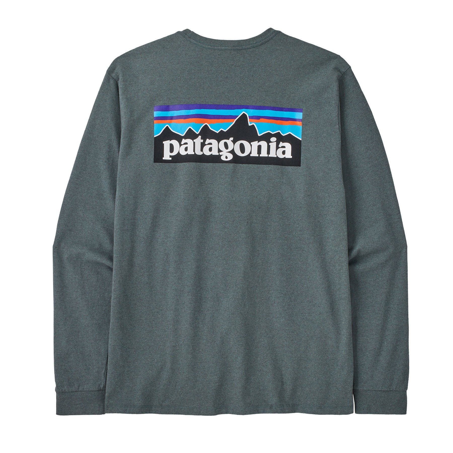 L/S Langarmshirt Patagonia Langarmshirt Logo Responsibili-Tee green Herren Patagonia nouveau P-6 Adult