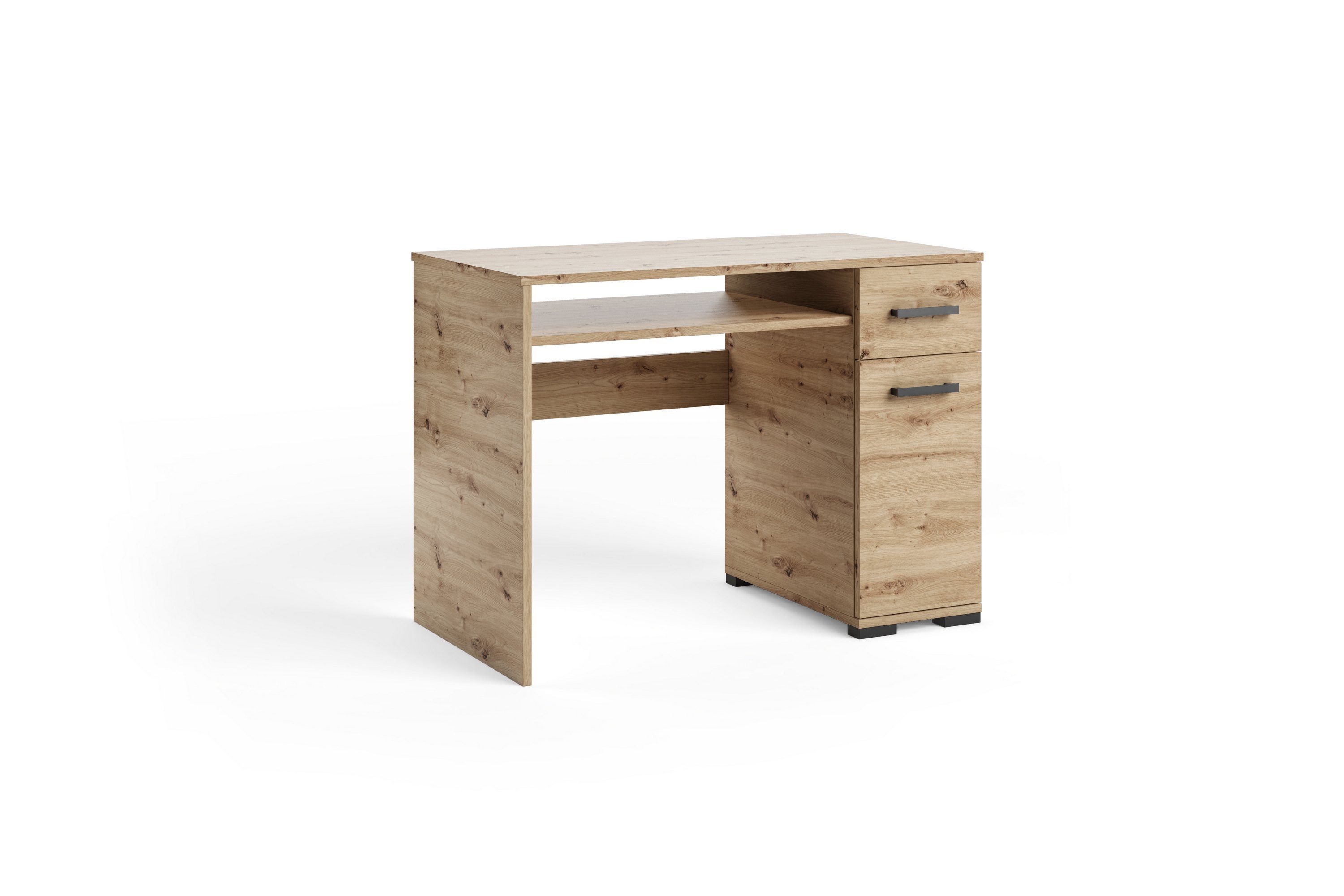 Masseno Schreibtisch ALBANO 90 x 75 cm mit 1 Schubladen und 1 Türen Eiche Artisan