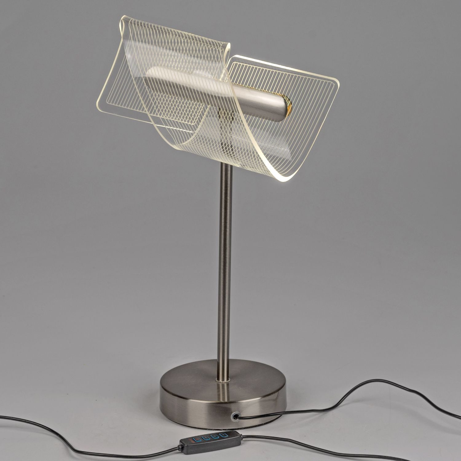 formano Tischleuchte Acryl LED, dimmbar, Silber, Element, H: 36cm