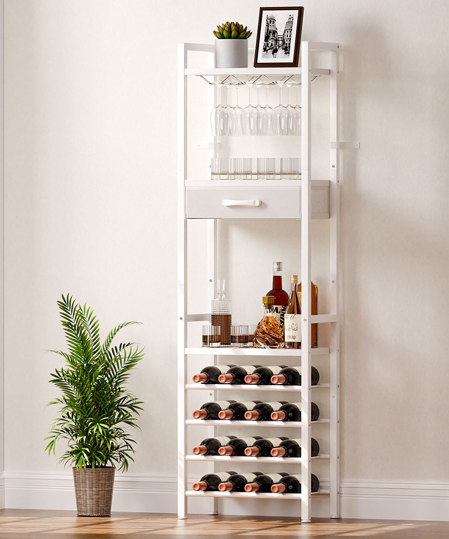 Yorbay Weinregal Vintage Design,Weinständer aus Holz& Metall für 16 Flasche günstig online kaufen