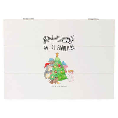 Mr. & Mrs. Panda Dekokiste 25 x 18 cm Weihnachtsbaum schmücken - Weiß - Geschenk, Truhe, Heiliga (1 St), Multifunktional