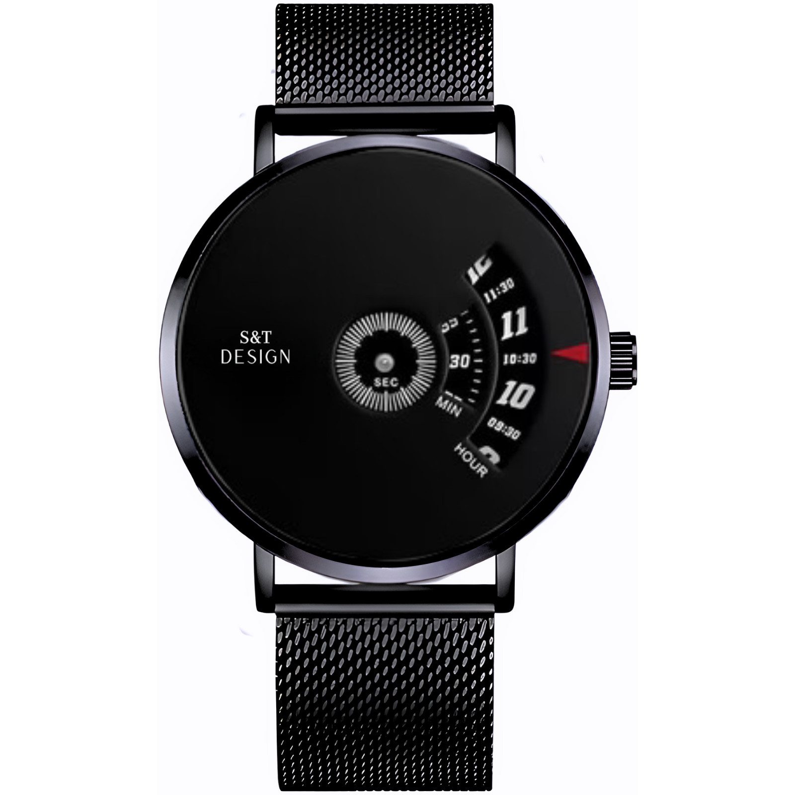 S&T Design Quarzuhr Herren Armbanduhr Mesh Armband Herrenuhr Analoge Männer Uhr, (Uhrenbox, inkl. Werkzeug), Wasserdicht Ultra Dünne Edelstahl Mesh Armband Minimalistisch Anzug
