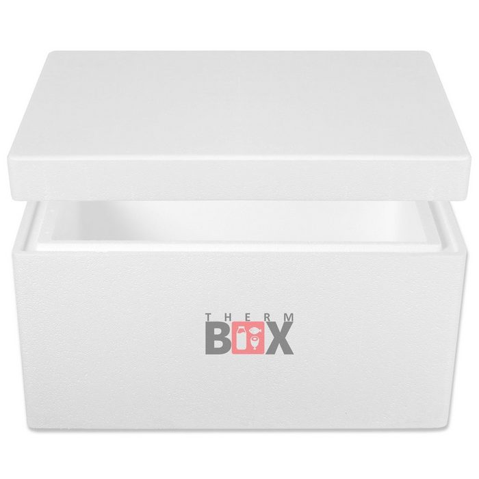 THERM-BOX Thermobehälter Styroporbox 37W Styropor-Verdichtet (0-tlg. Box mit Deckel im Karton) Innen: 51x30x24cm Wand: 4 0cm Volumen: 37 5L Isolierbox Thermobox Kühlbox Warmhaltebox Wiederverwendbar