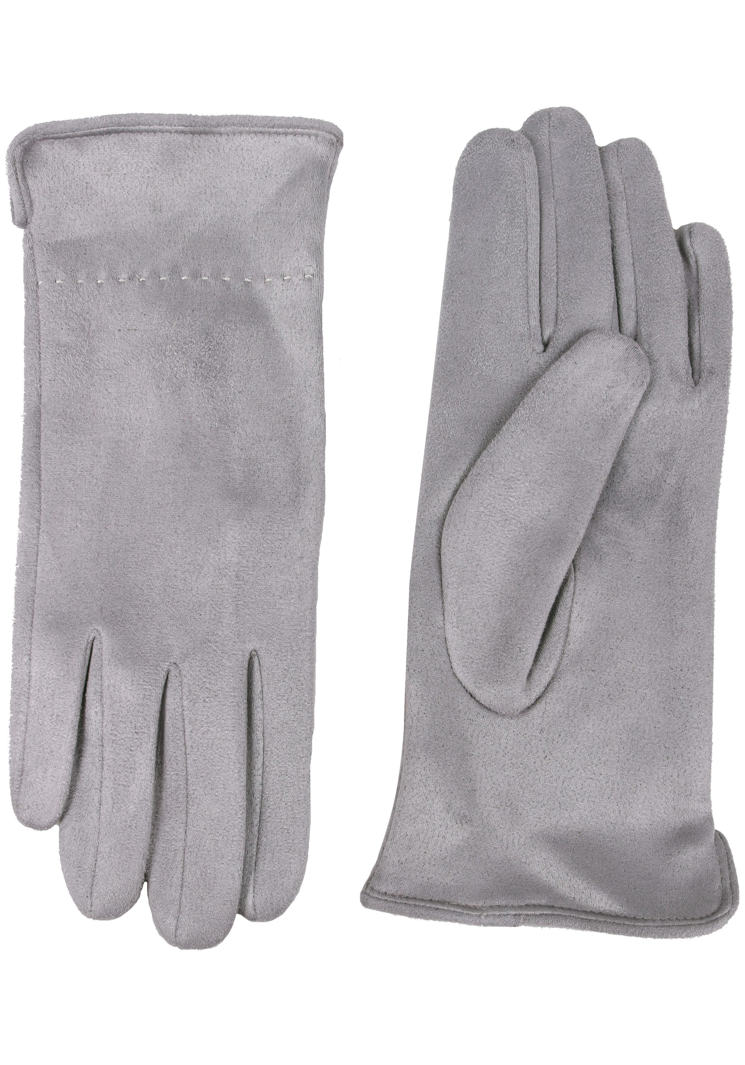 Capelli New York Strickhandschuhe (1 Paar) mit Ziernaht, Metall-Logo, Feinripp-Strick, elastisch