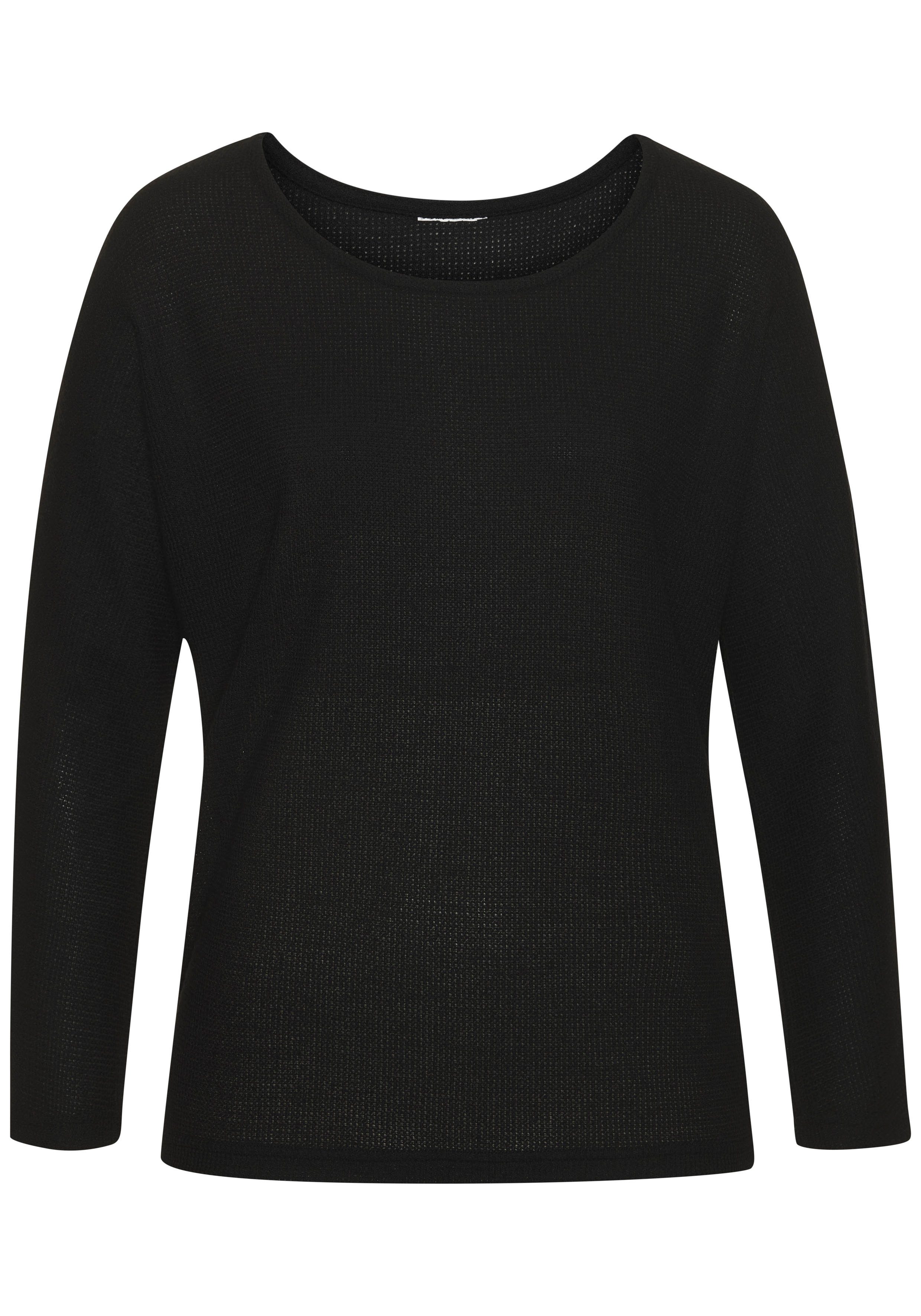Vivance Langarmshirt aus weichem Strukturstrick aus bügelfreier Qualität