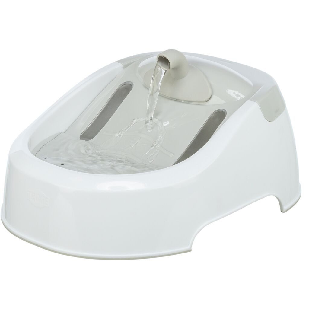 TRIXIE Trinkbrunnen Trinkbrunnen Duo Stream - weiß/grau - 1 l/20 × 12 × 23 cm