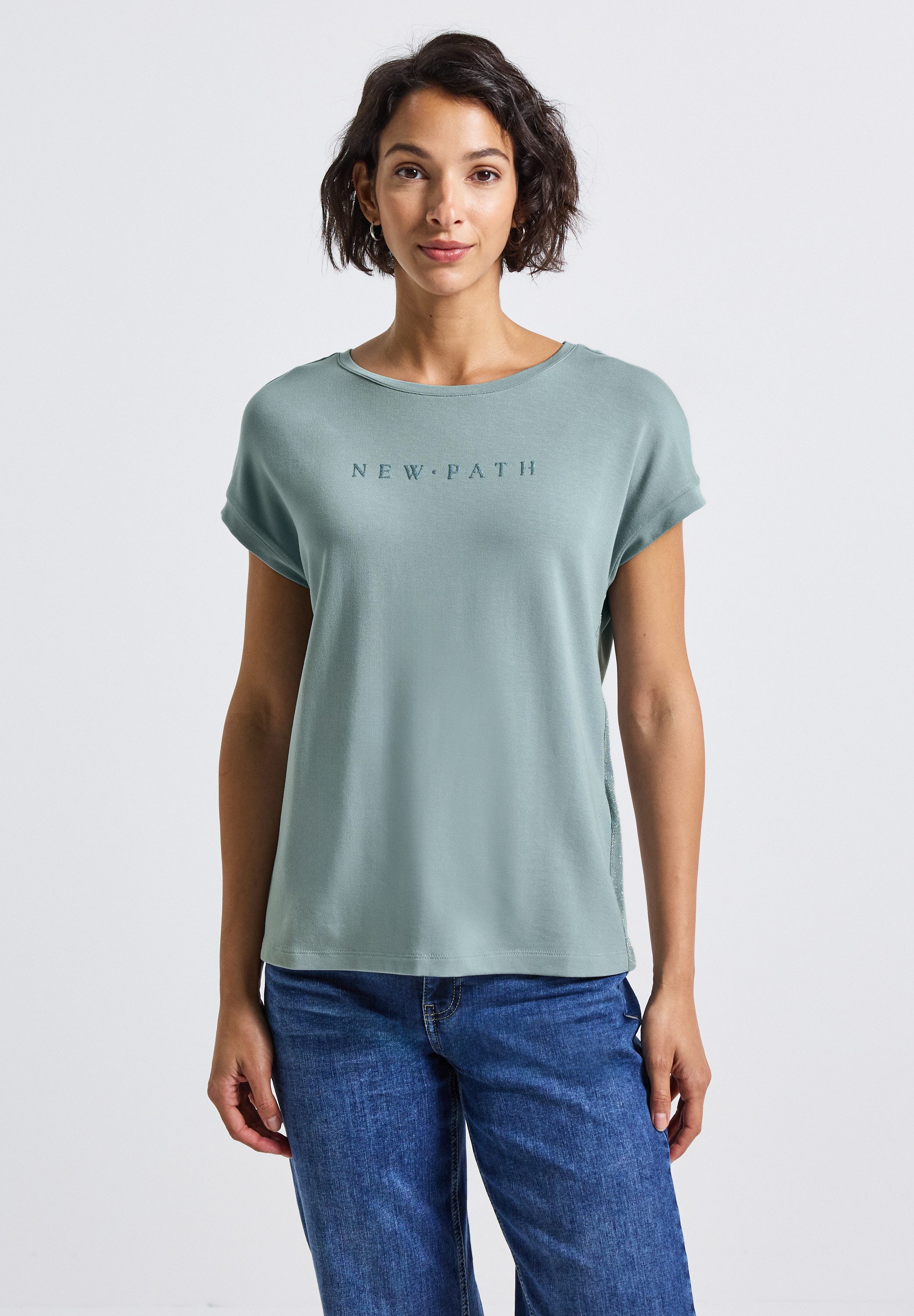 STREET ONE T-Shirt mit Glitzerdetails günstig online kaufen