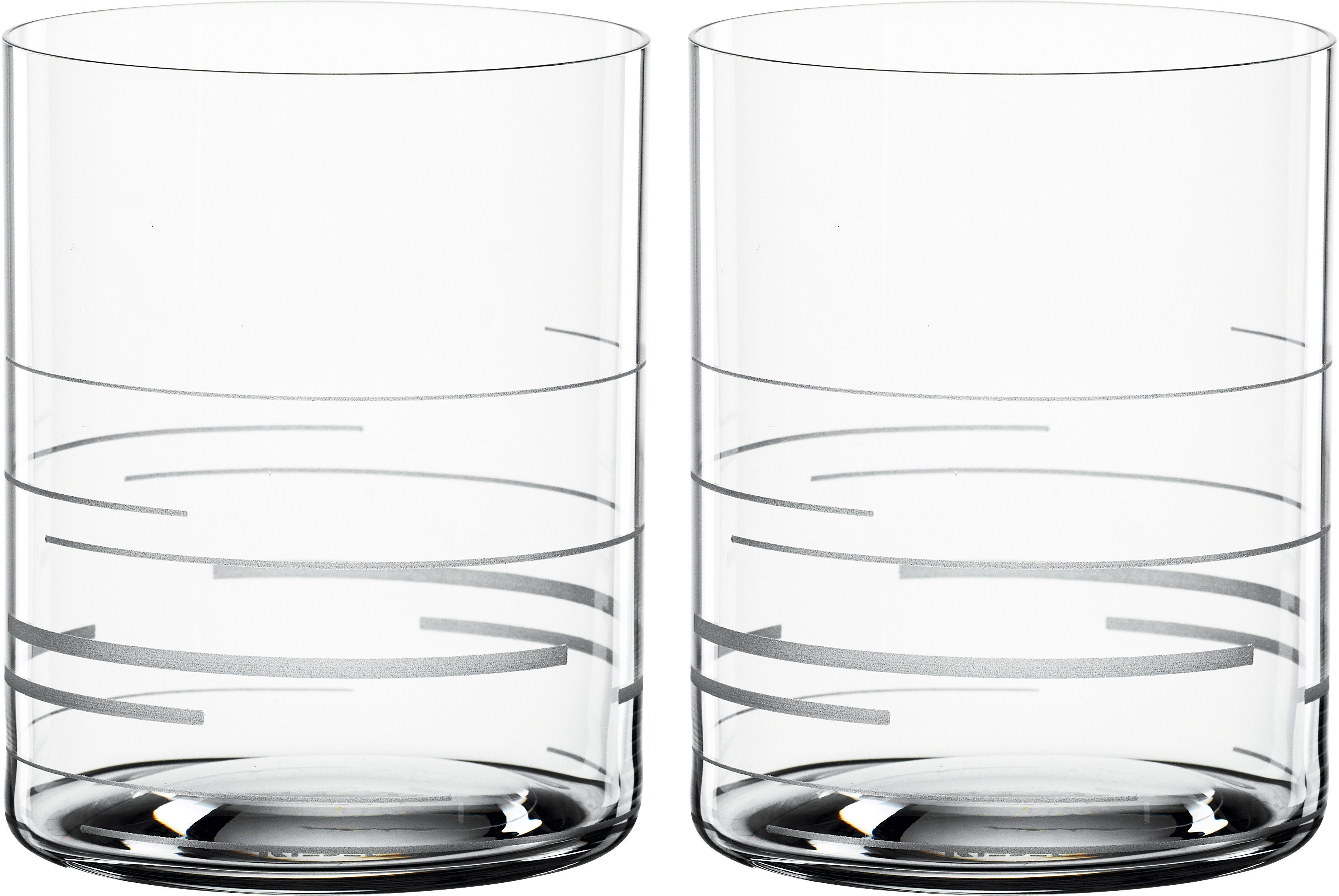 SPIEGELAU Whiskyglas Lines, Kristallglas, Dekor graviert, 430 ml, 2-teilig, Made in Germany