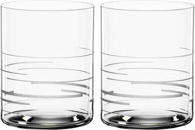 SPIEGELAU Whiskyglas Lines, Kristallglas, Dekor graviert, 430 ml, 2-teilig, Made in Germany
