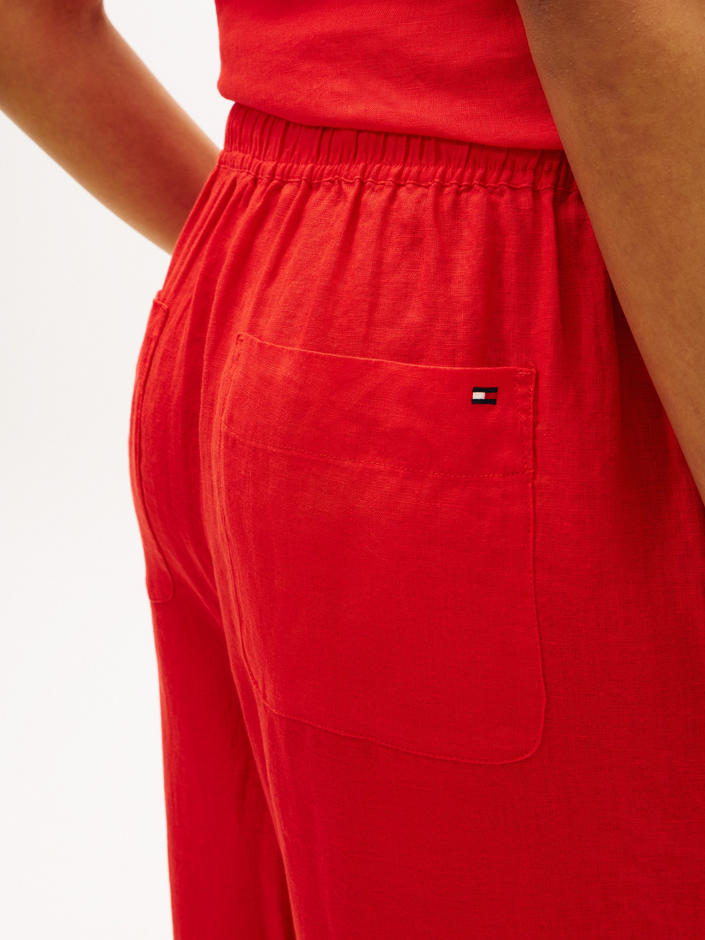 Tommy Hilfiger Leinenhose ESS LINEN PULL ON PANTS in lockerer Passform, Elastikbund