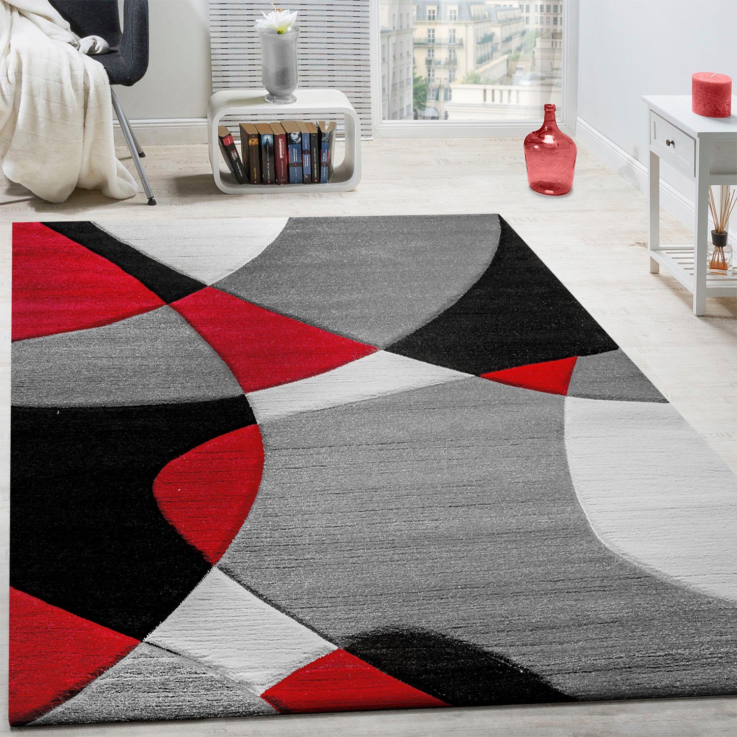 Paco Home Teppich Diamond 664, rechteckig, Höhe: 16 mm, 3D-Design, Kurzflor, 3D-Design, modernes geometrisches Muster