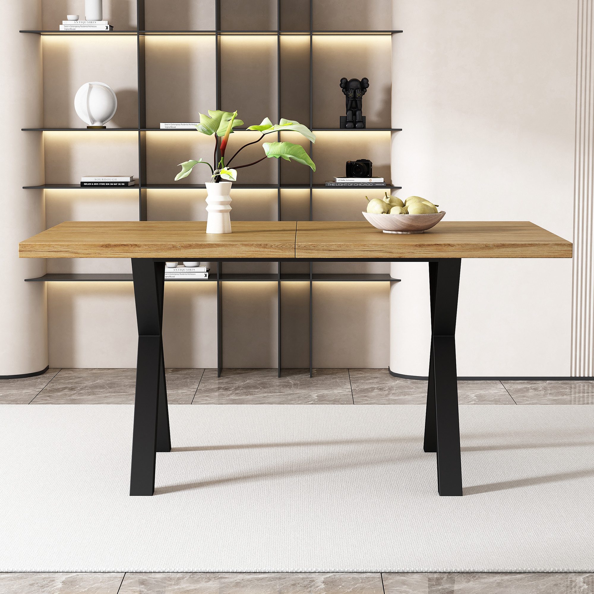 SOFTWEARY Esstisch (Holzoptik, 1-St., 140/80/76 cm), günstig online kaufen