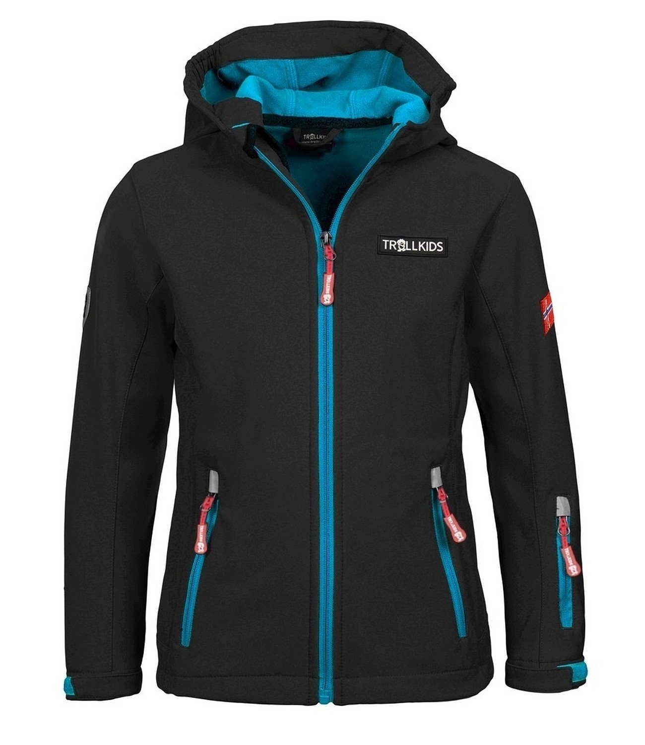 TROLLKIDS Softshelljacke Oslofjord Wasserabweisend Schwarz/Mittelblau