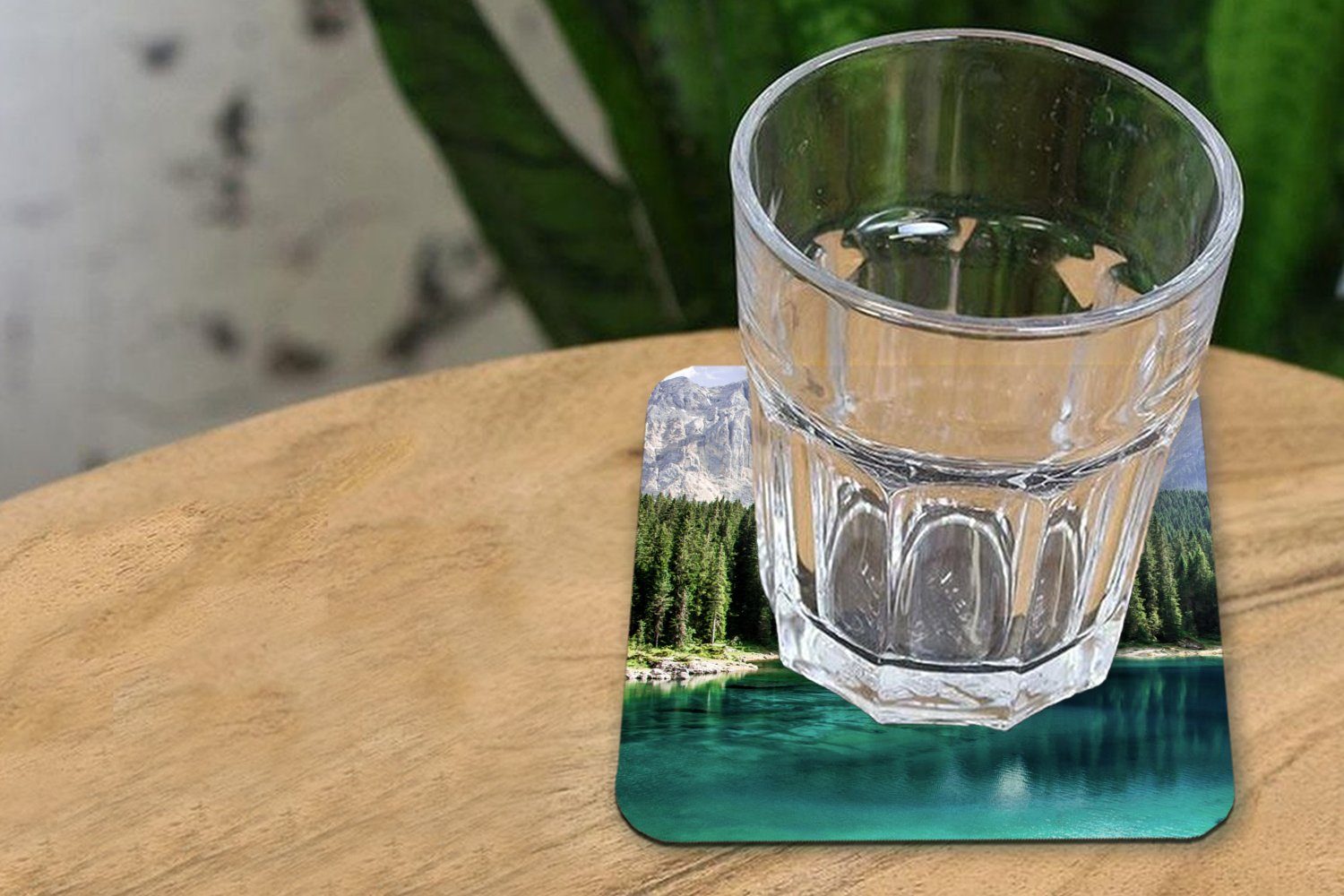 MuchoWow Glasuntersetzer Berge Wasser, Korkuntersetzer, Bäume Tasse Gläser, für Tischuntersetzer, Zubehör 6-tlg., - - Untersetzer, Glasuntersetzer