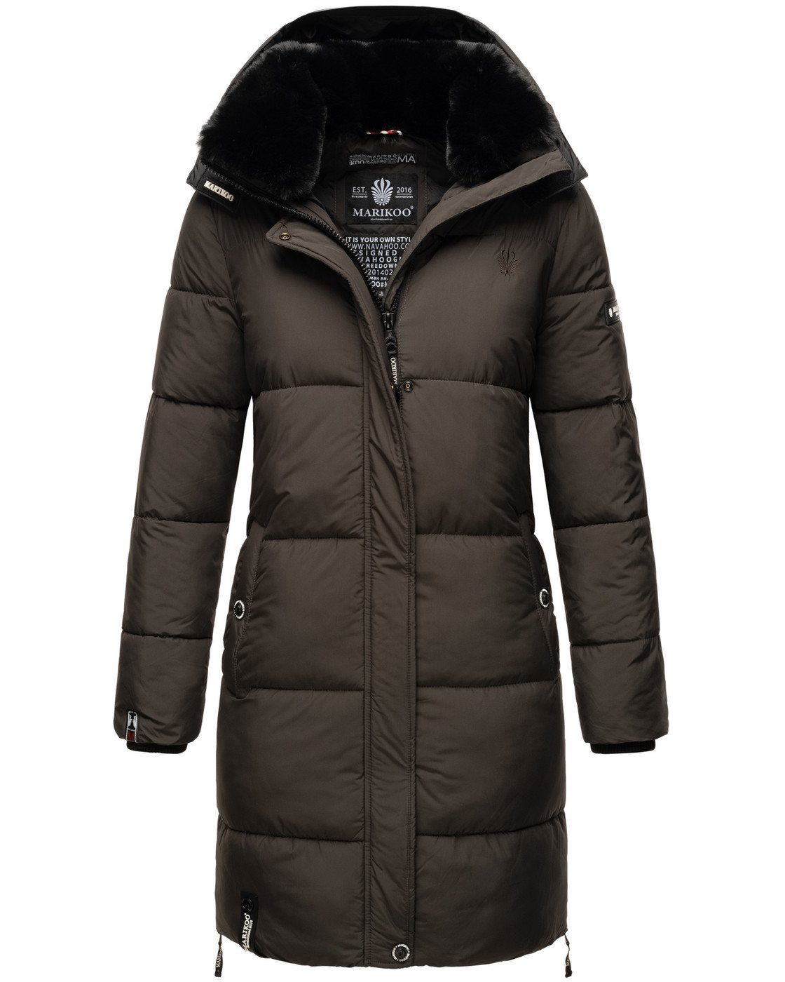 Marikoo Winterjacke Marikoo Streliziaa Damen Winter Steppjacke B892 mit kuschlig weichem Innenkragen und abnehmbarer Kapuze
