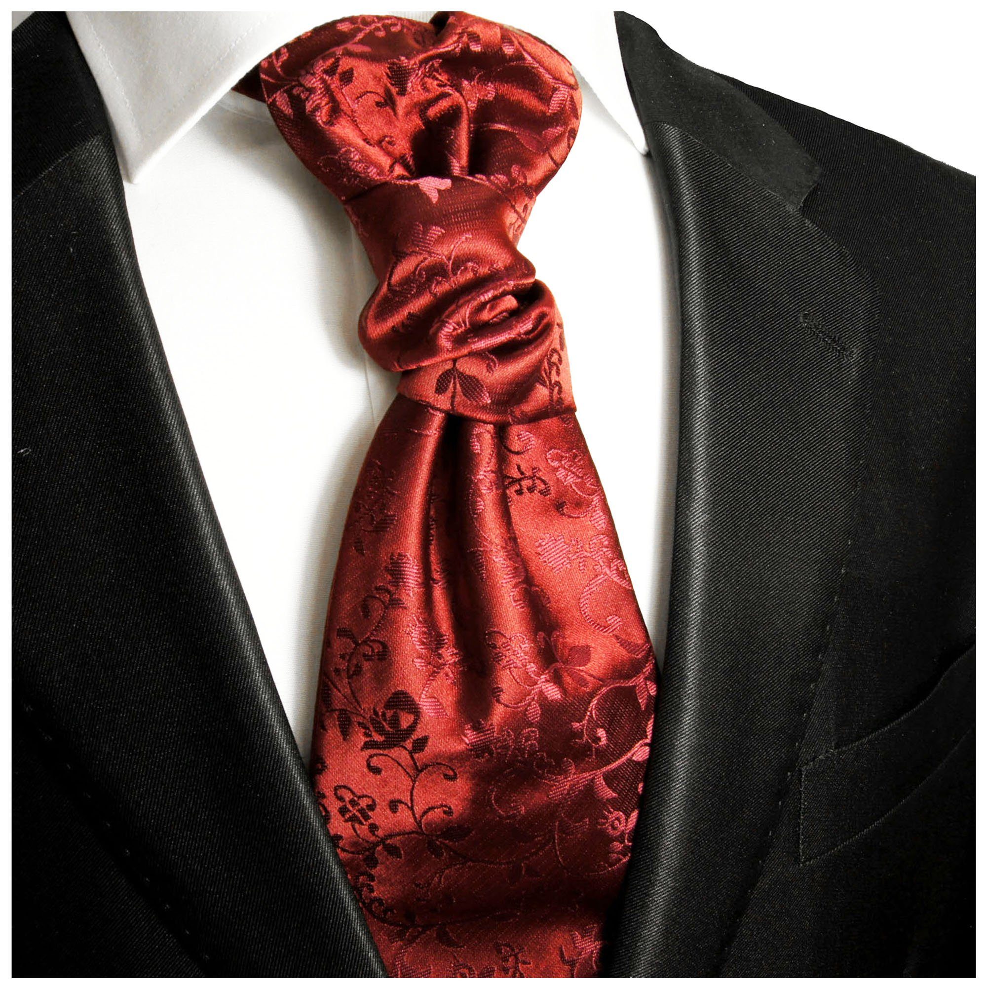 Krawatte Malone Elegantes Herren - Paul vorgebunden rot Hochzeitskrawatte v95 floral Plastron