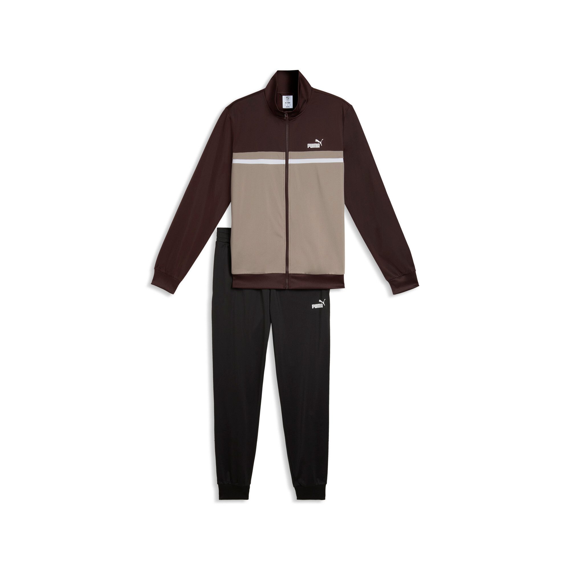 PUMA Trainingsanzug POLY COLORBLOCK SUIT (2-tlg), zweiteiliges Set, mit Reißverschluss am Oberteil, aus Polyester