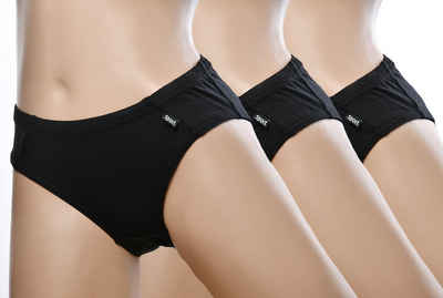 Toker Collection® Bikinislip Damen Bikini Sportslip schwarz oder weiß (Packung, 3er-Pack) Sport Label