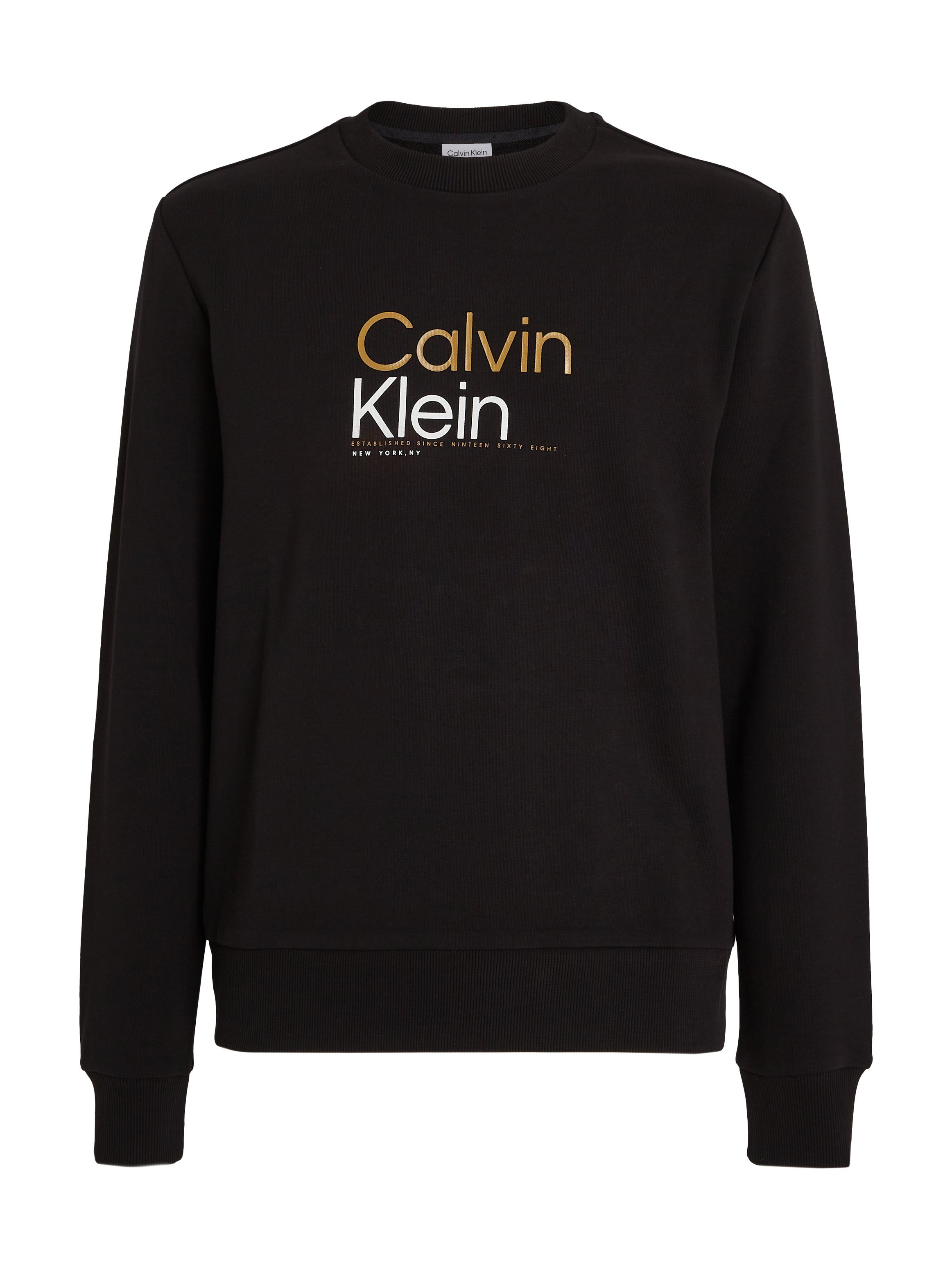 Markenlabel COLOR LOGO mit Klein Sweatshirt SWEATSHIRT Black MULTI Ck Calvin