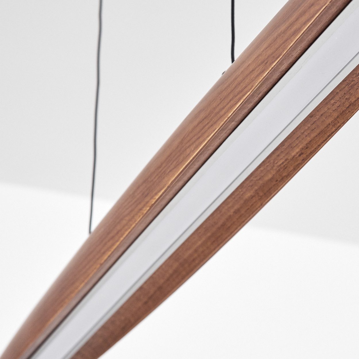 hofstein Pendelleuchte dimmbare Pendellampe aus Metall/Holz/Kunststoff in Schwarz/Dunkelbraun, ohne Leuchtmittel, HängeRetro mit Holzbalken und Touchdimmer, CCT, max. 170 cm