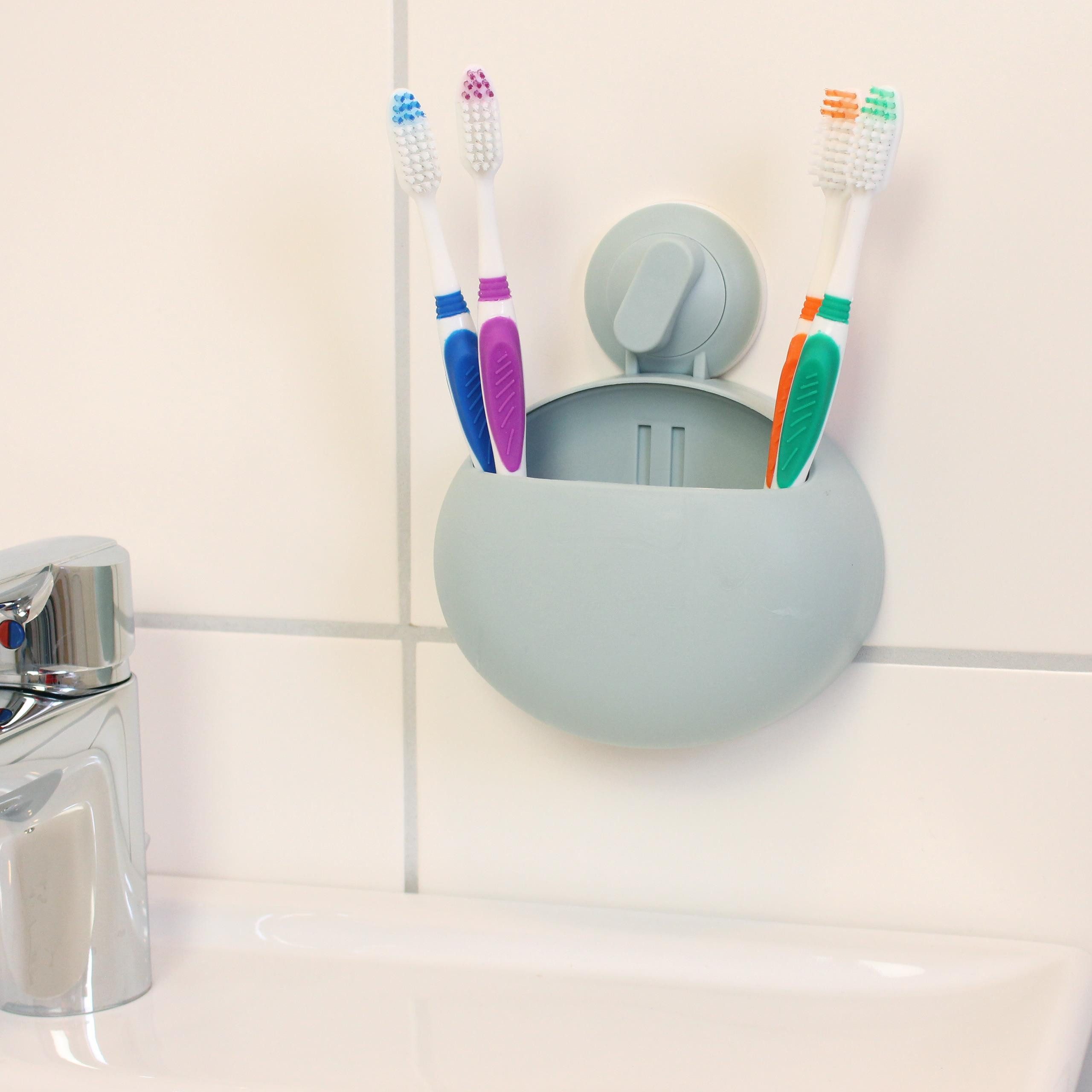 Lantelme Zahnbürstenhalter 2 Stück Set mit Saugnapf Utensilienhalter für Zahnpasta Zahnbürsten, (2 Zahnbürsten Halter im Set)