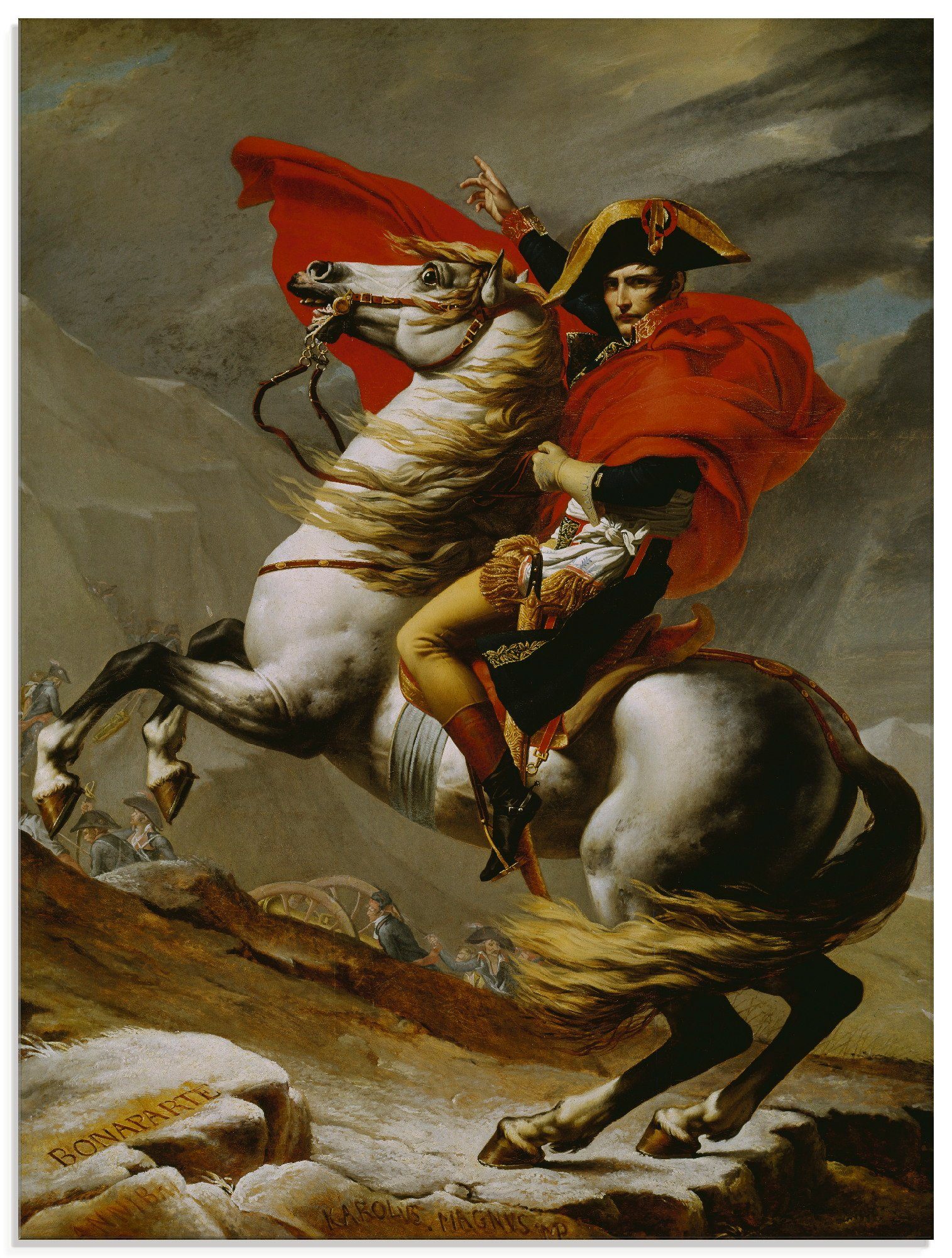 Artland Glasbild Napoleon bei der Überquerung der Alpen., Menschen (1 St), in verschiedenen Größen