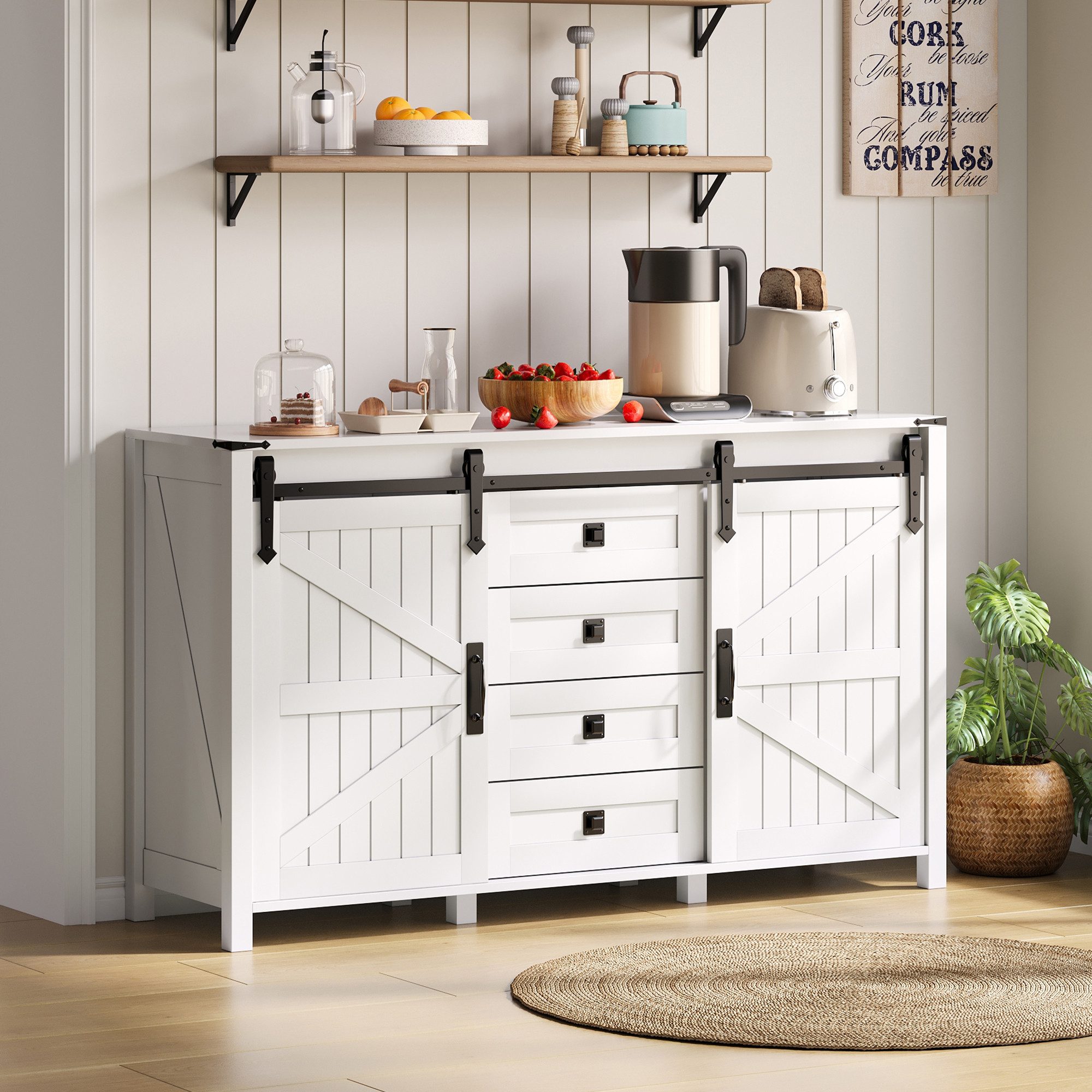 OKWISH Sideboard Küchenbuffet,Kommode (Vintage Sideboard mit günstig online kaufen