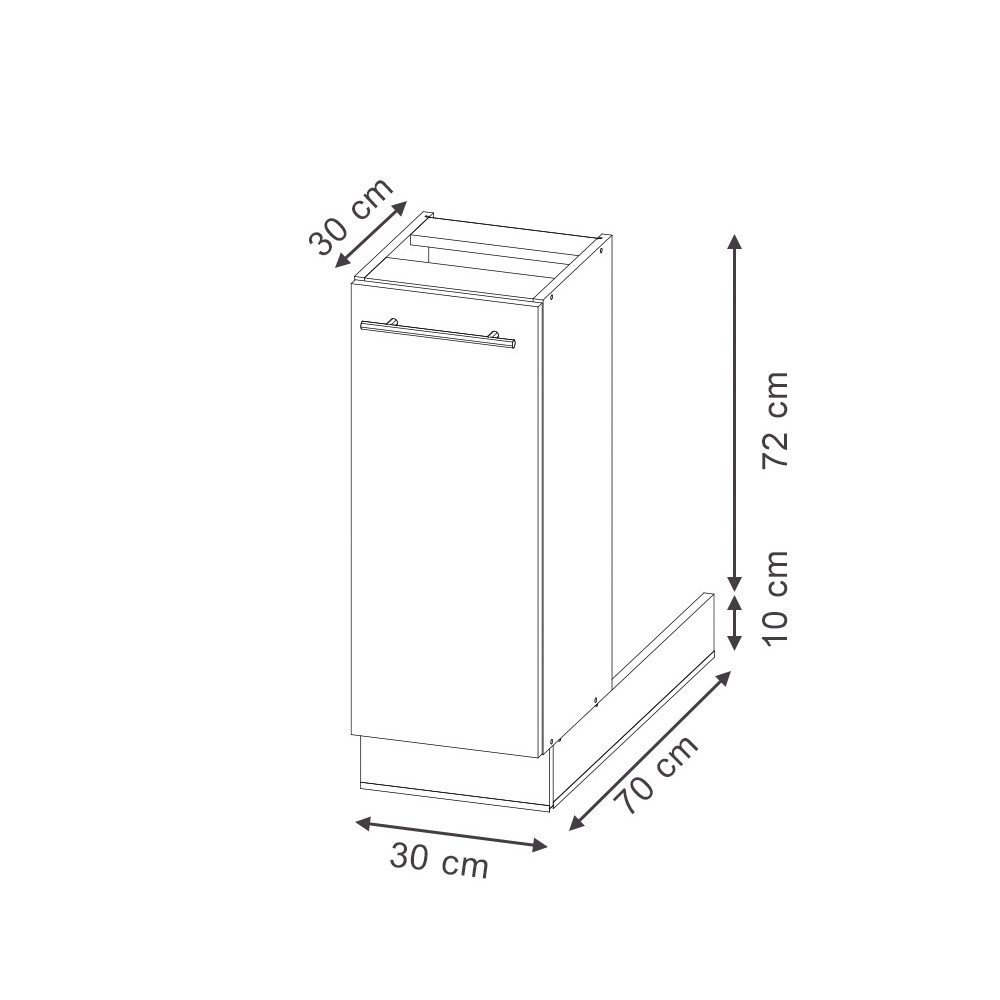 Vicco Unterschrank Fame-Line, Dunkelgrau/Anthrazit, 30 cm günstig online kaufen