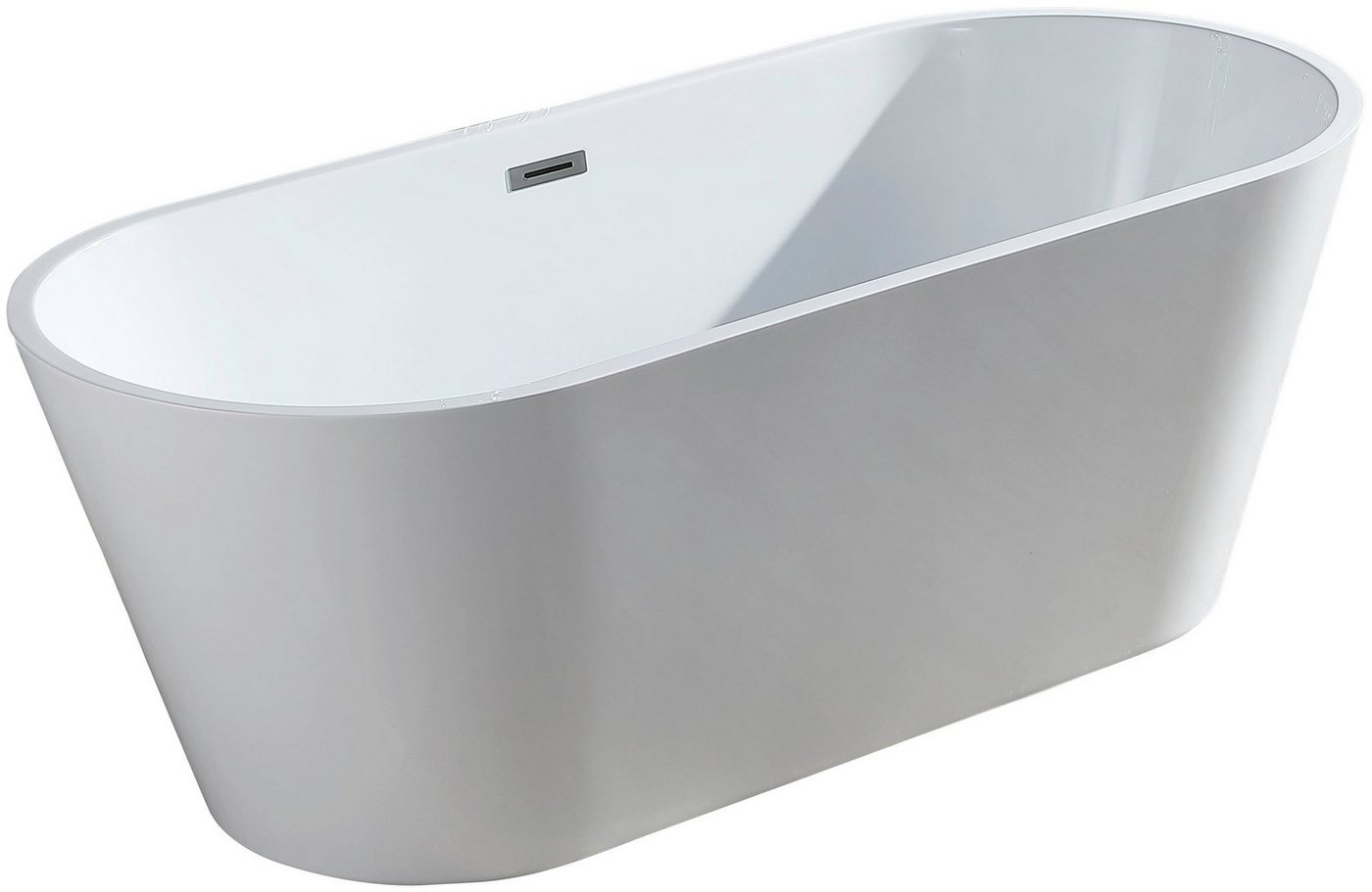 Thumbnail - welltime Badewanne Tavira, freistehend, aus hochwertigem Sanitäracryl, mit Pop Up Ventil