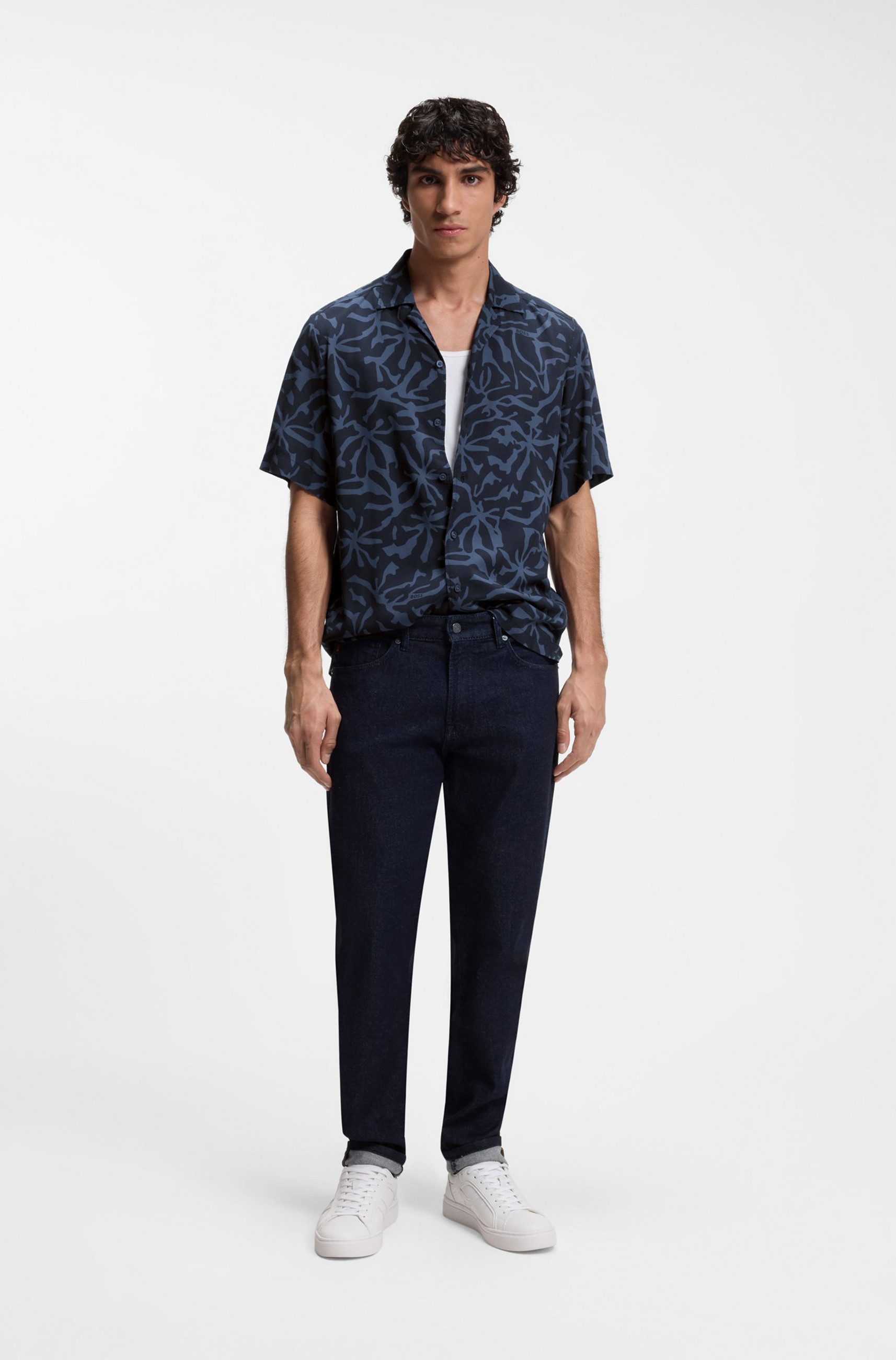 BOSS ORANGE Kurzarmhemd Rayer mit Print (1-tlg)