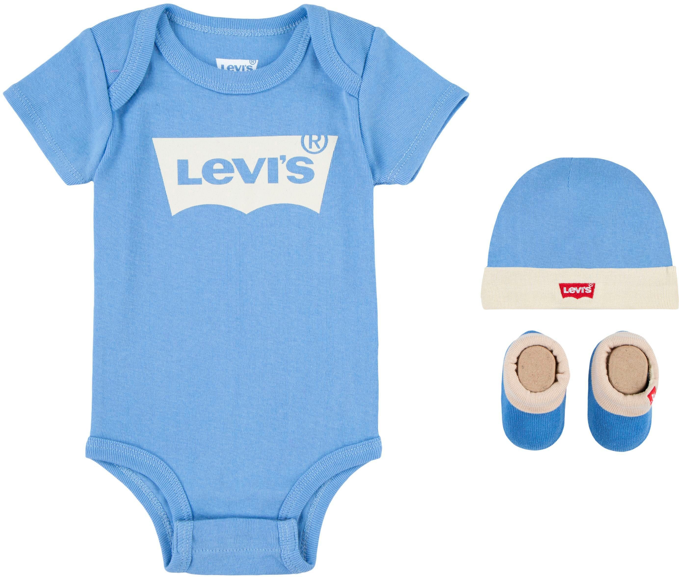 3-tlg) Kids UNISEX vista Neugeborenen-Geschenkset Levi's® blue Body (Set,