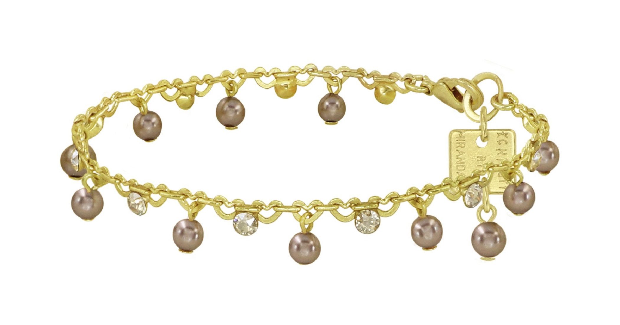 KONPLOTT Bettelarmband Konplott: Armband Pearl Shadow shinny brass