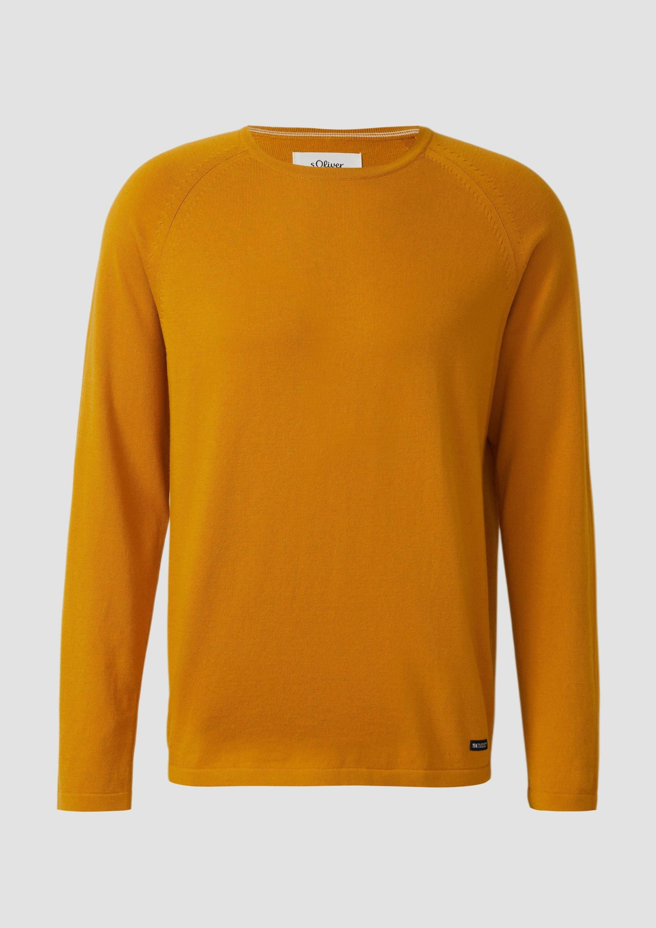 s.Oliver Longpullover Strickpullover Raglanpullover aus reiner Baumwolle