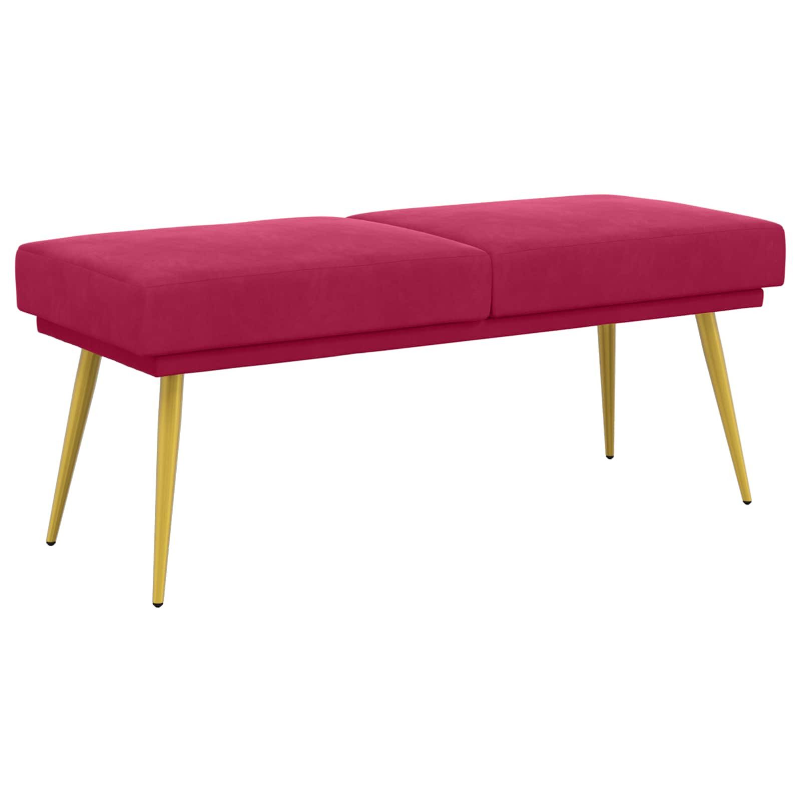 vidaXL Sitzbank Doppellagige Bank Weinrot 120 x 45 x 46 cm Samt (1-St)