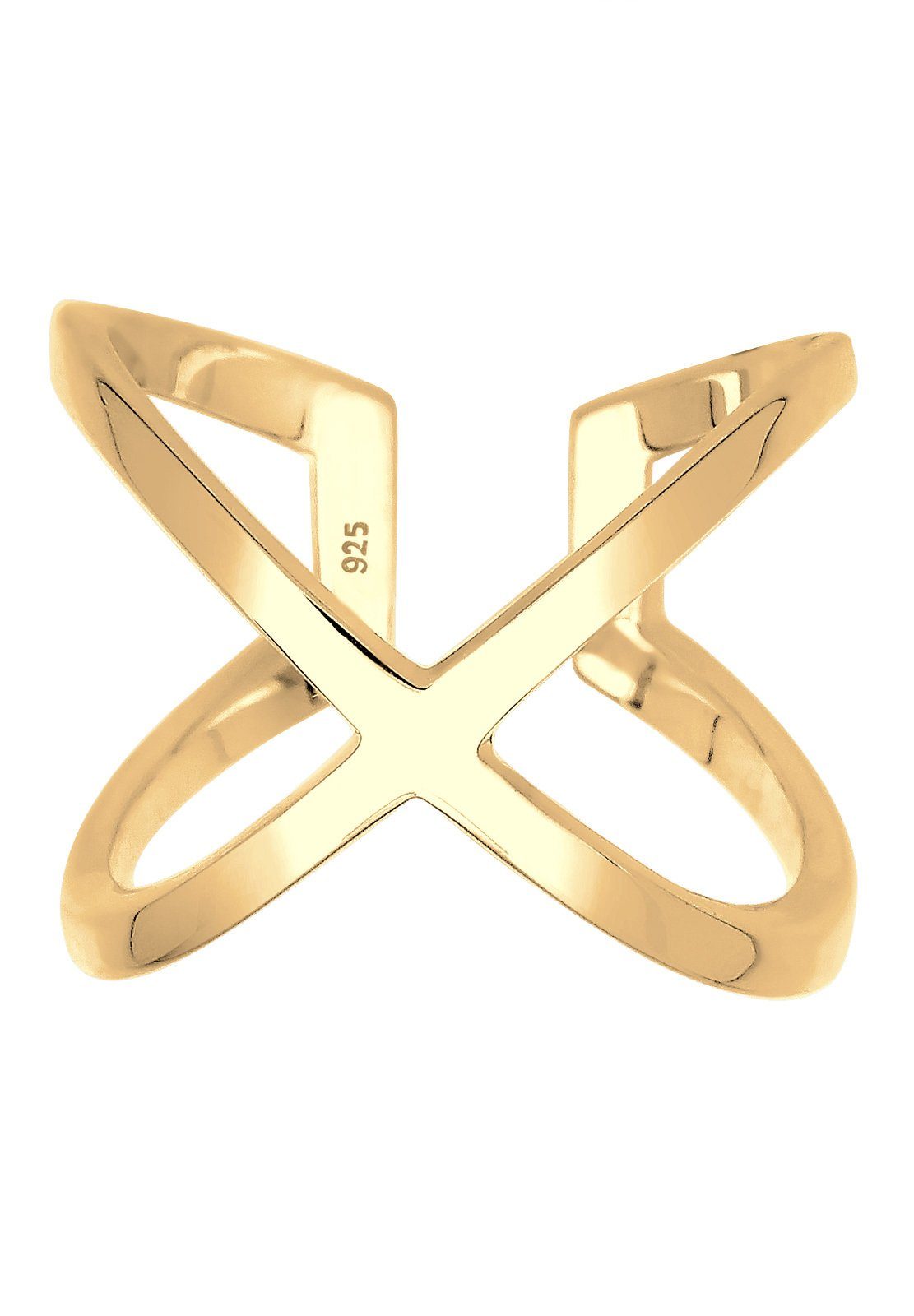 Kreuz mit verstellbar Gold Fingerring Elli