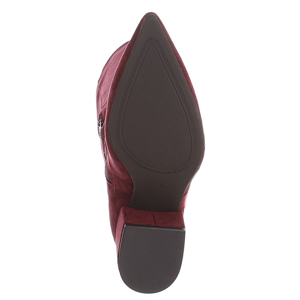 Ital-Design Damen Langschaftstiefel mit Blockabsatz und spitzer Form Stiefel (92214394) Blockabsatz Stiefel in Weinrot