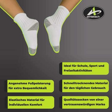 Athletech Sneakersocken 6 Paar Sportsocken bis Gr. 28 hoher Bund grau