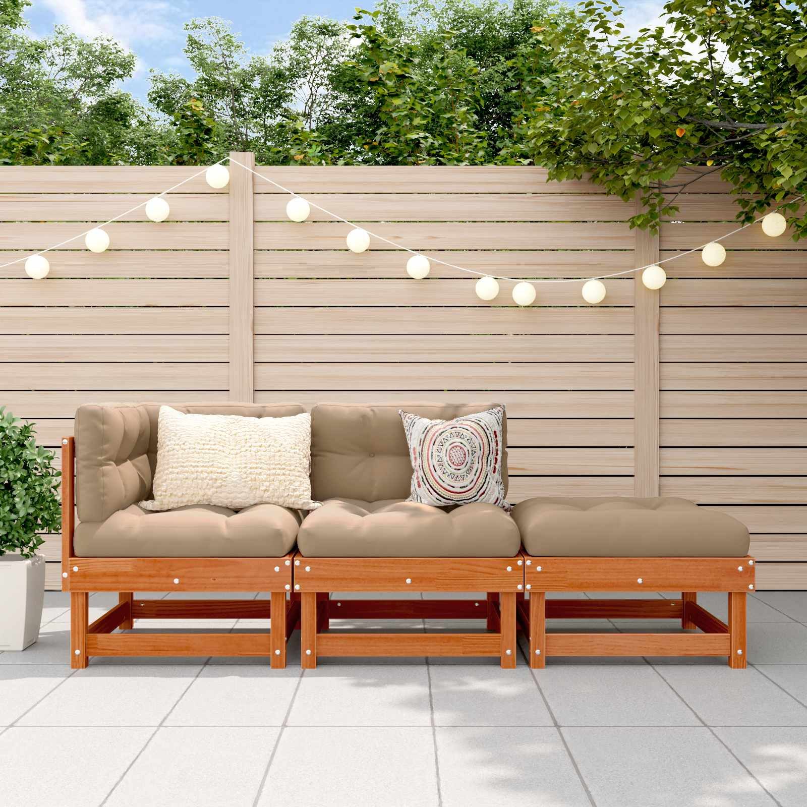 vidaXL Sofaelement Sectional Sofa Einheiten Wachsbraun 183 x 61 x 62 cm