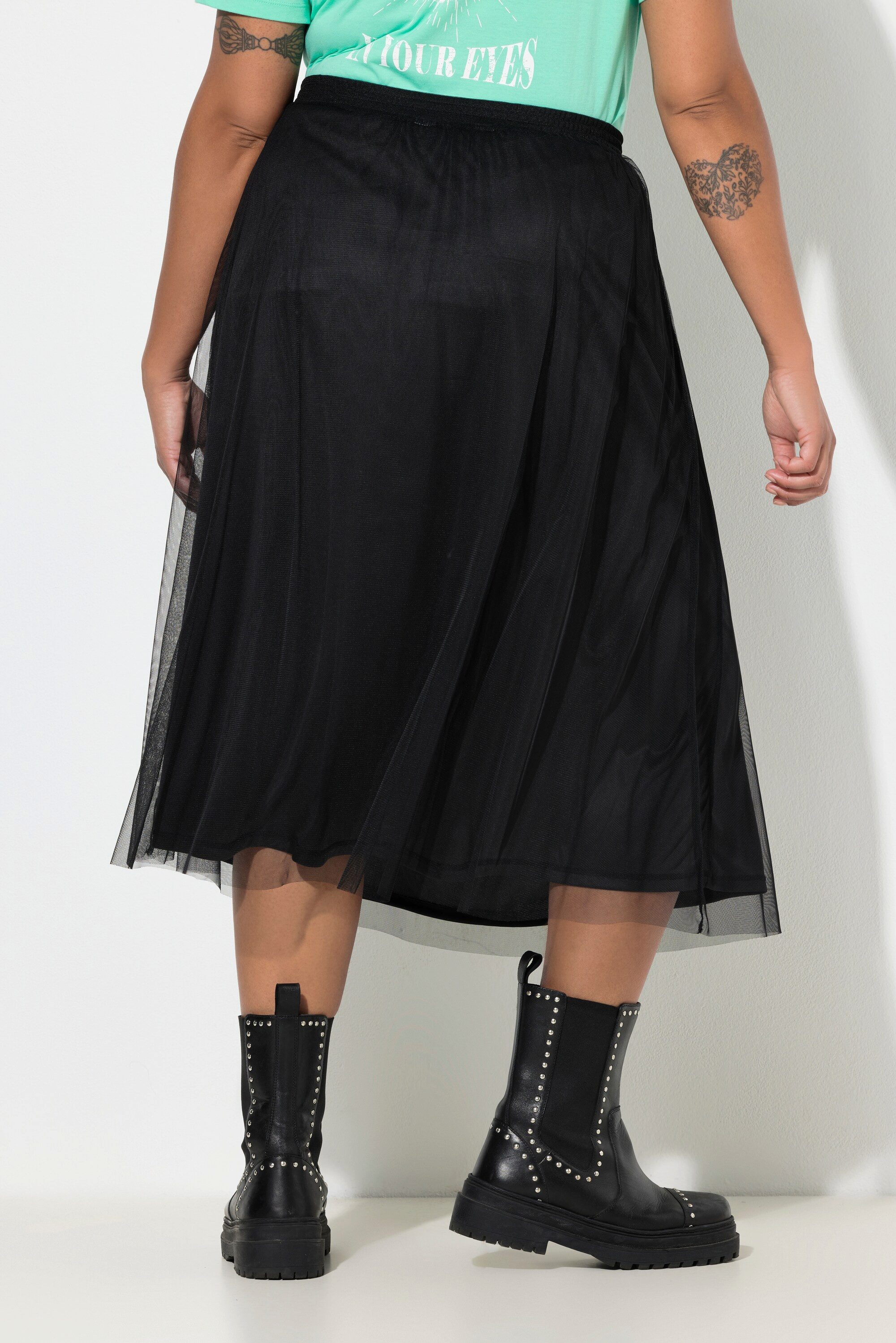 Angel of Style Jerseyrock Mesh-Midirock Straight Shape Elastikbund – Bild 3 von 3