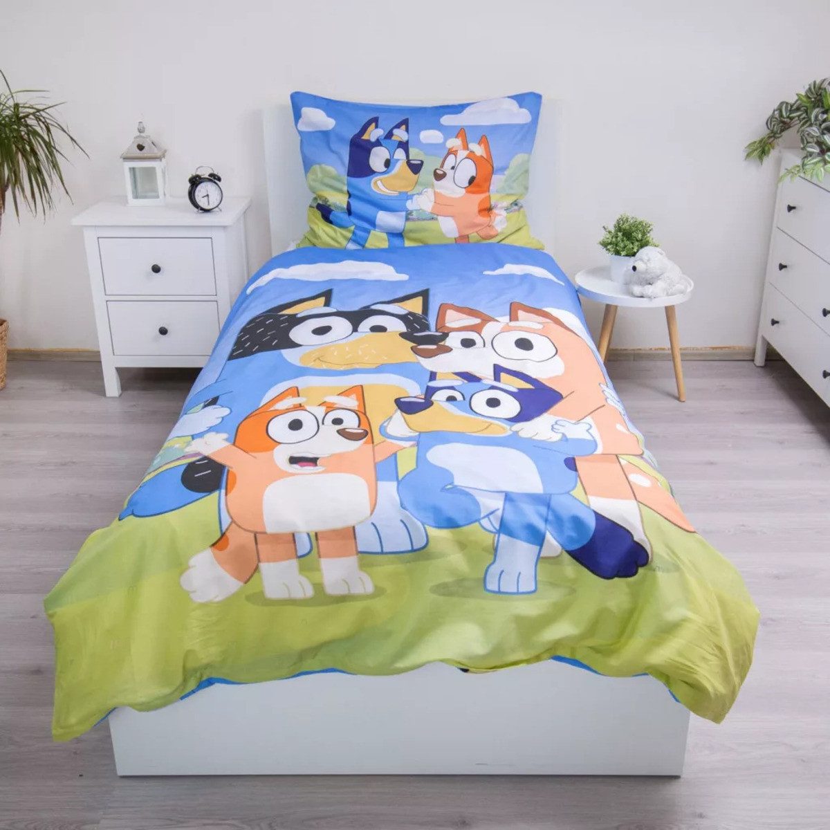Bluey Kinderbettwäsche Bluey Bettwäsche 140x200cm Happy Family Set günstig online kaufen