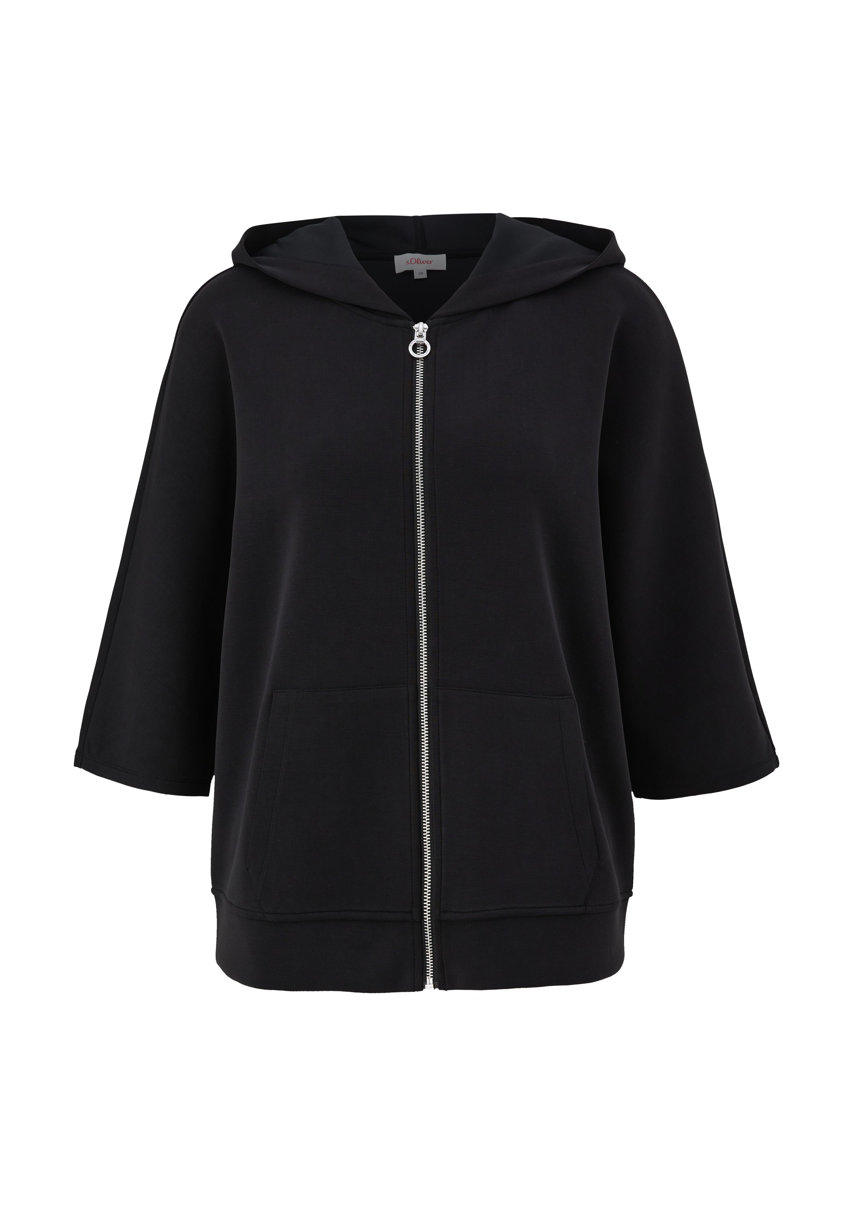 Modal schwarz s.Oliver Sweatjacke mit Sweatshirt-Jacke