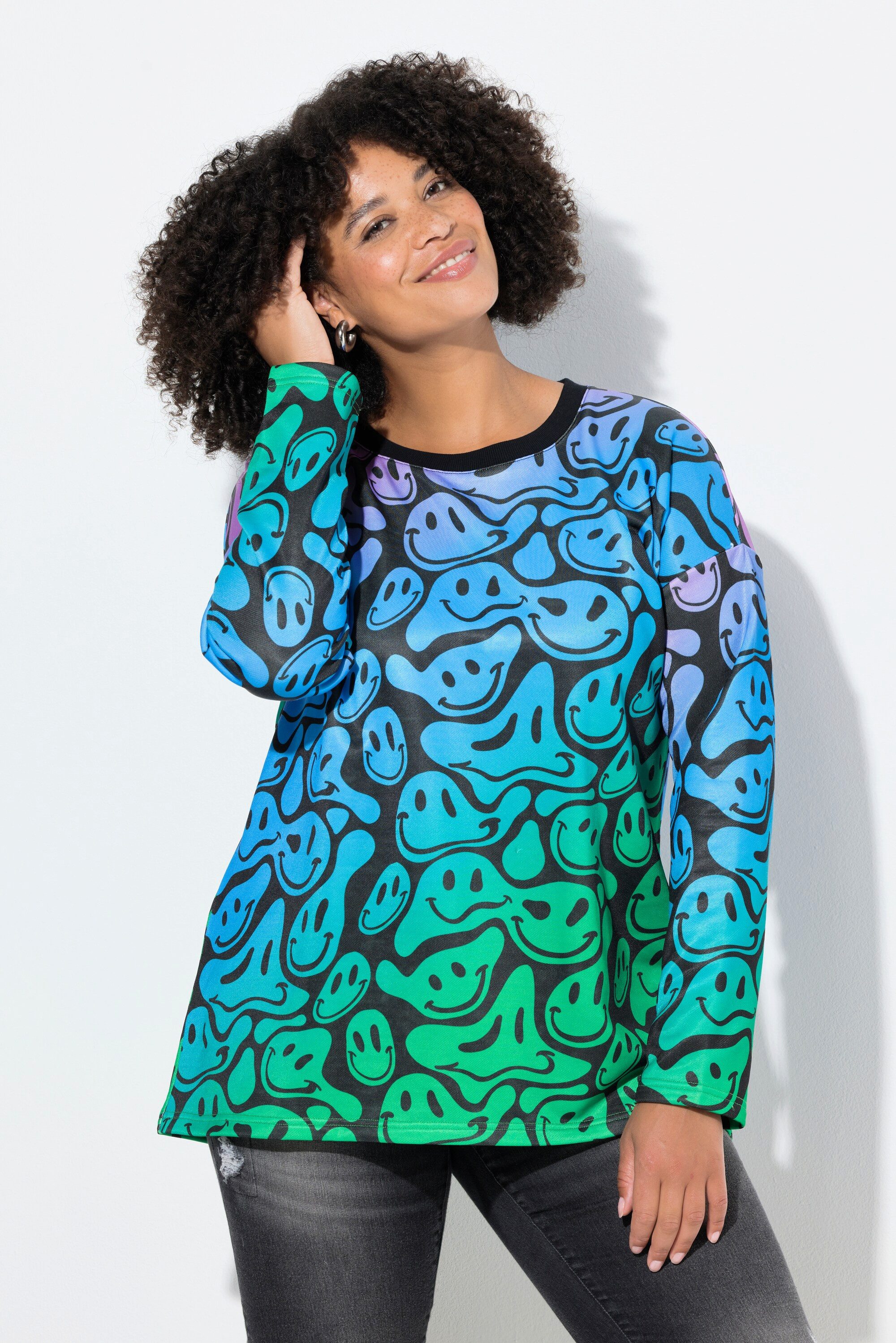 Angel of Style Sweatshirt Sweatshirt Loose Fit Smileymuster Farbverlauf günstig online kaufen